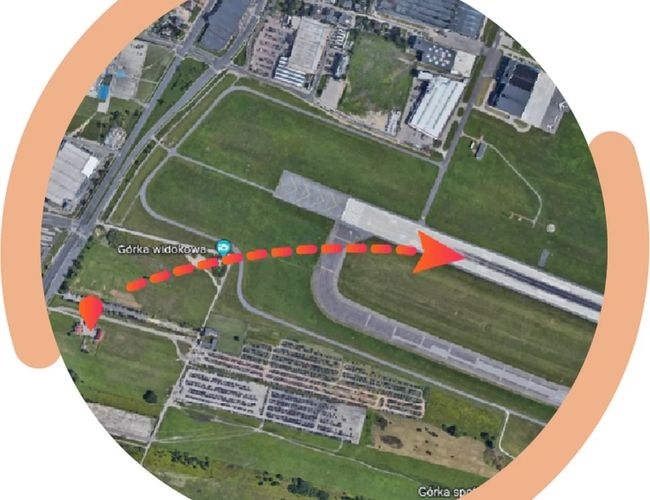 Parkplatz in der Nähe des Flughafens – das Bild zeigt eine Karte mit der Lage.